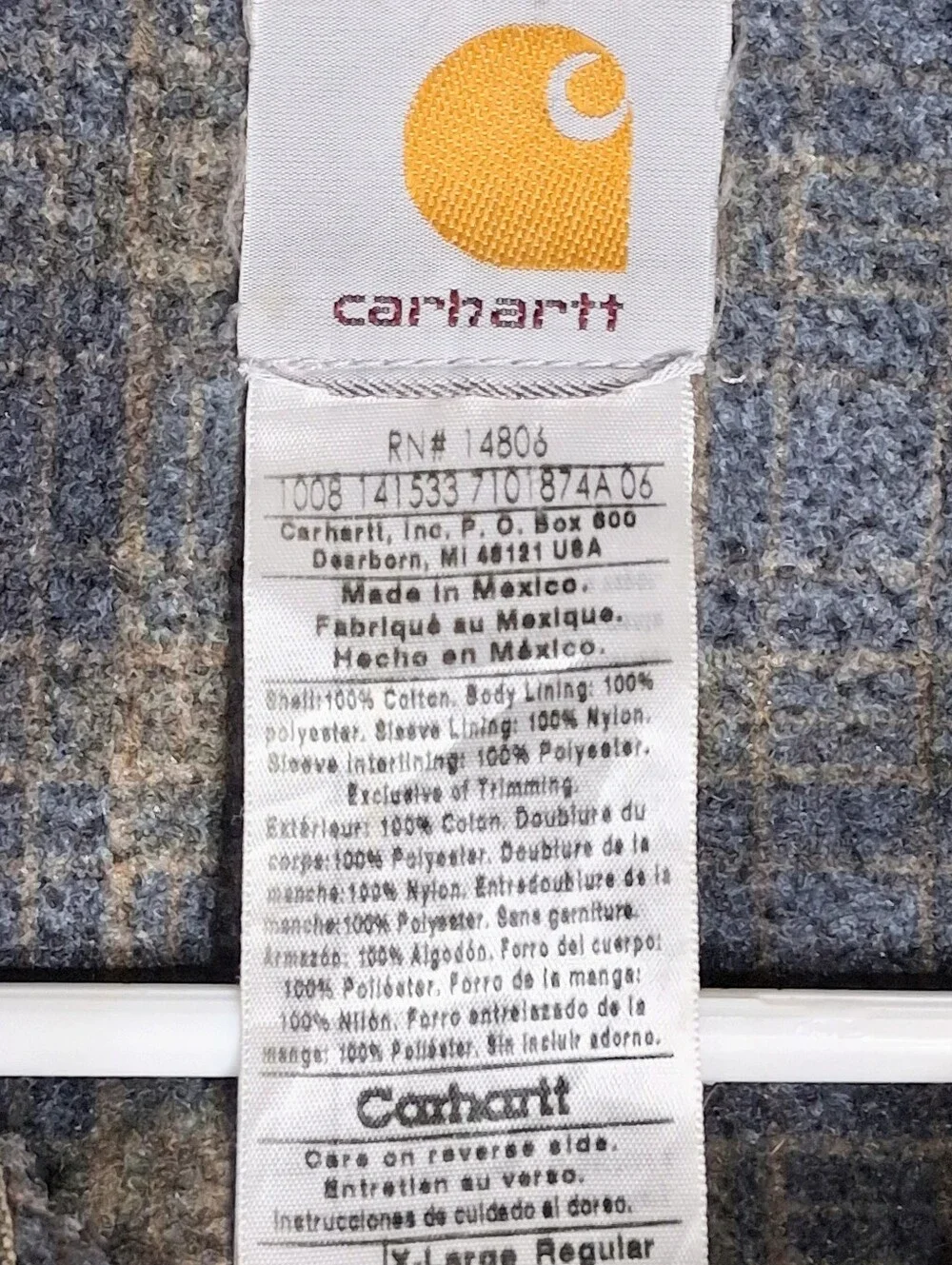 Carhartt Men's Large Detroit J97 Black or Petrol Blanket Sun-faded Coat/Jacket